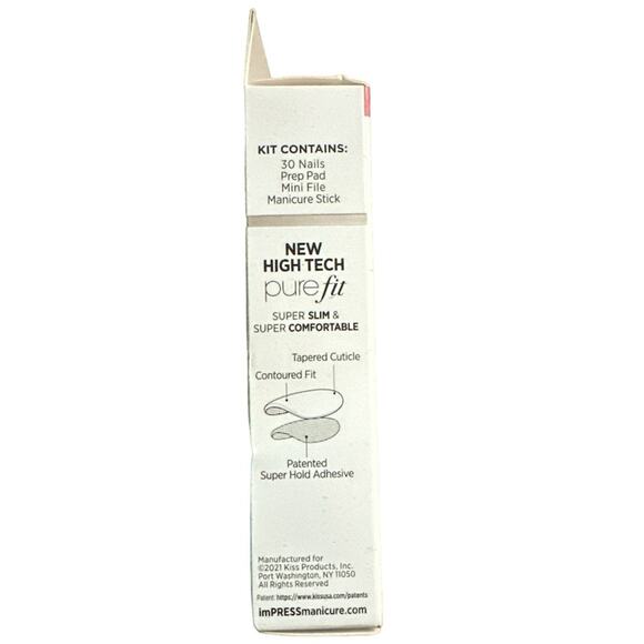 New Kiss imPress Press On Nails Blue/White Mesmerize Medium - Picture 3 of 5